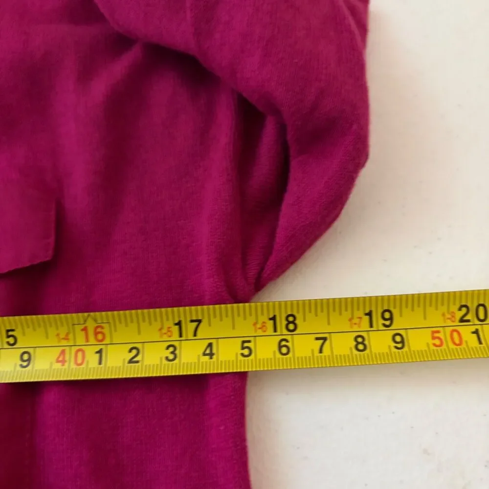 August Silk Sweater Women's Medium Purple Knit Pullover Pocket Layered Casual